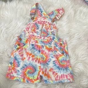 Tie dye overalls - toddler girl (size 5)